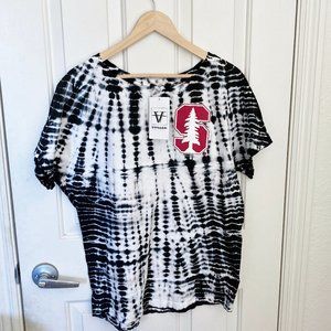 NEW Venley STANDFORD NCAA Tie Dye Top NWT M Navy White Collegiate